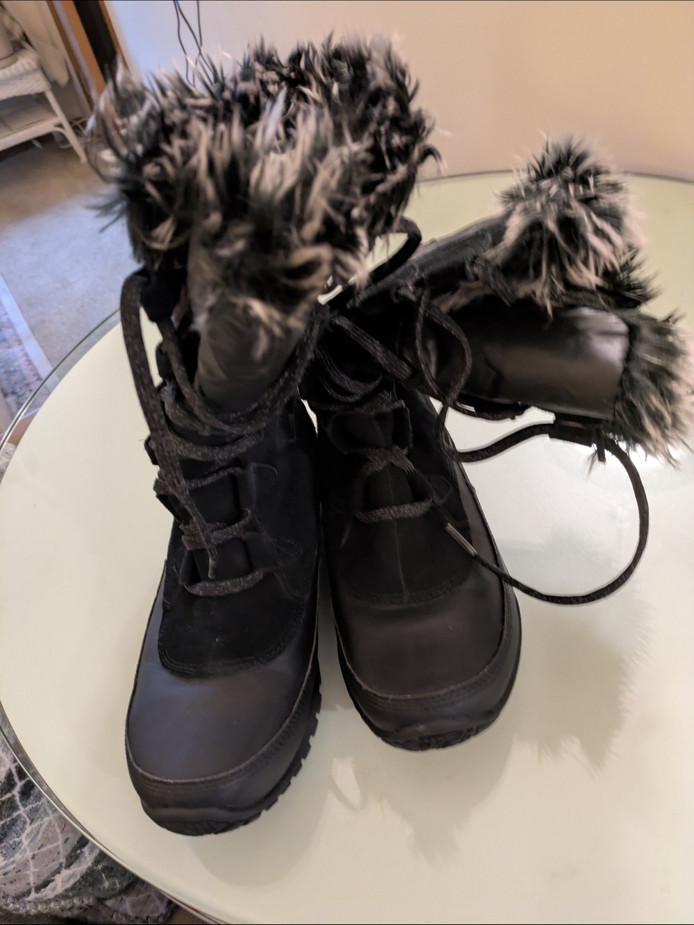 The North Face Black Faux-Fur Cuff Winter Boots